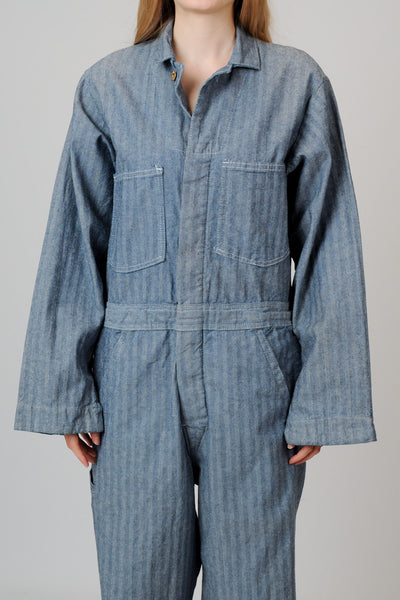 Herringbone Denim Coveralls L