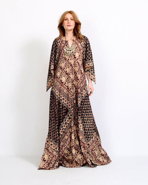 India Gauze Caftan Maxi Dress
