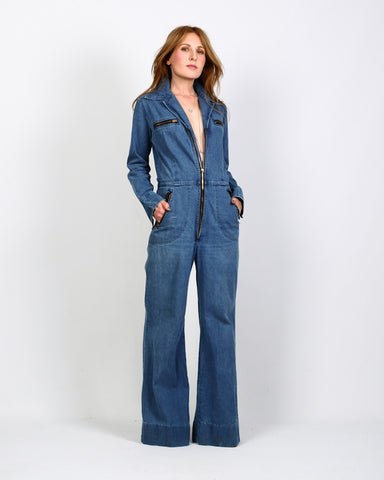 70s Denim Bellbottom Jumpsuit