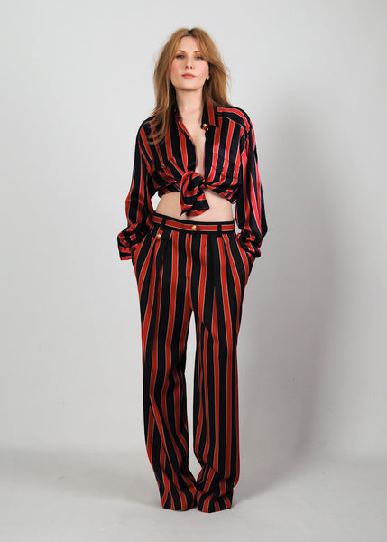 ESCADA Silk Blouse + Wool Trouser Set