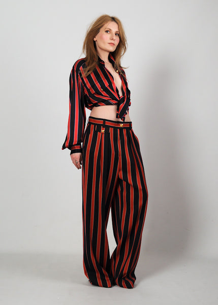 ESCADA Silk Blouse + Wool Trouser Set