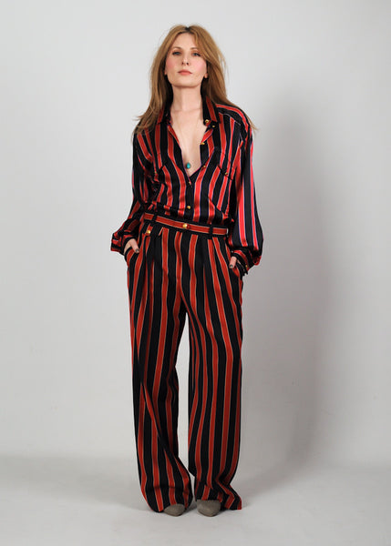 ESCADA Silk Blouse + Wool Trouser Set