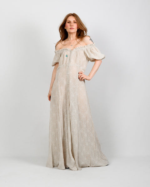 Gauze Off-the-Shoulder Palazzo Jumpsuit