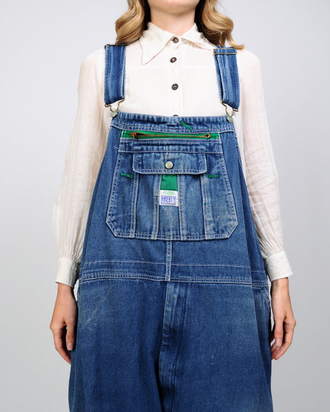 Faded Baggy Work Wear Overalls