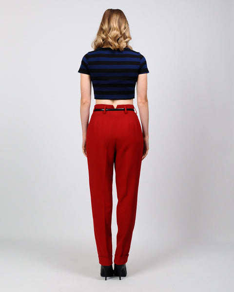 Henri Bendel Red Wool Trousers