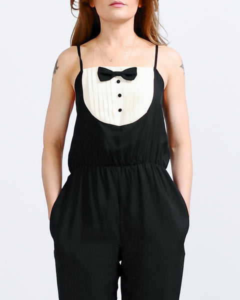 Bow Tie Tuxedo Jumpsuit