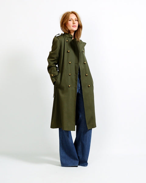 Army Green Military Trench Coat