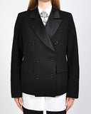 Wool + Silk Satin Tuxedo Jacket