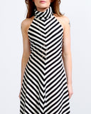 Black + White Chevron Maxi Dress
