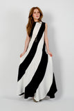 Black & White Swirl Maxi Dress