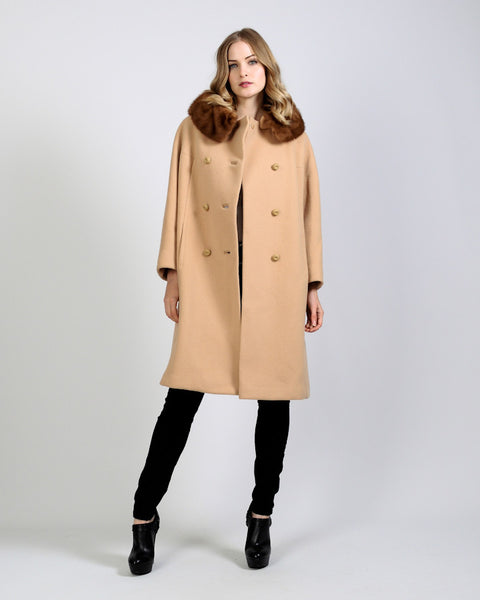 Camel Wool + Mink Fur Coat