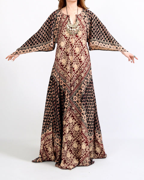 India Gauze Caftan Maxi Dress