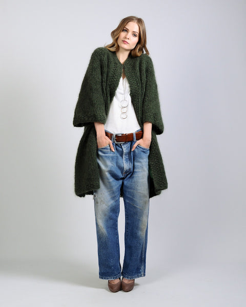 Thick Mohair Wool Sweater Coat