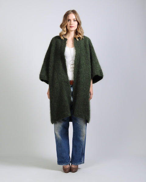 Thick Mohair Wool Sweater Coat