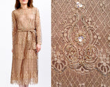 Beaded Silk Chantilly Lace Dress