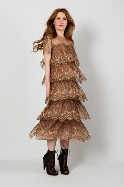 French Silk Lace Gatsby Dress