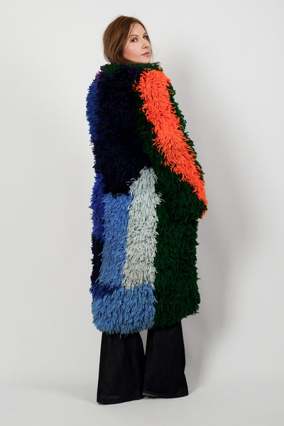 70s Rainbow Shag Carpet Coat