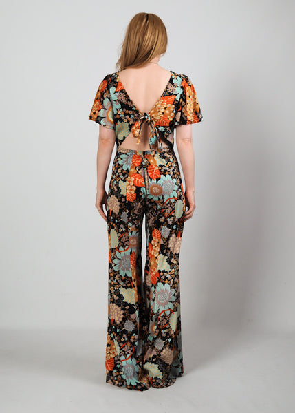Open Back 70s Palazzo Jumpsuit